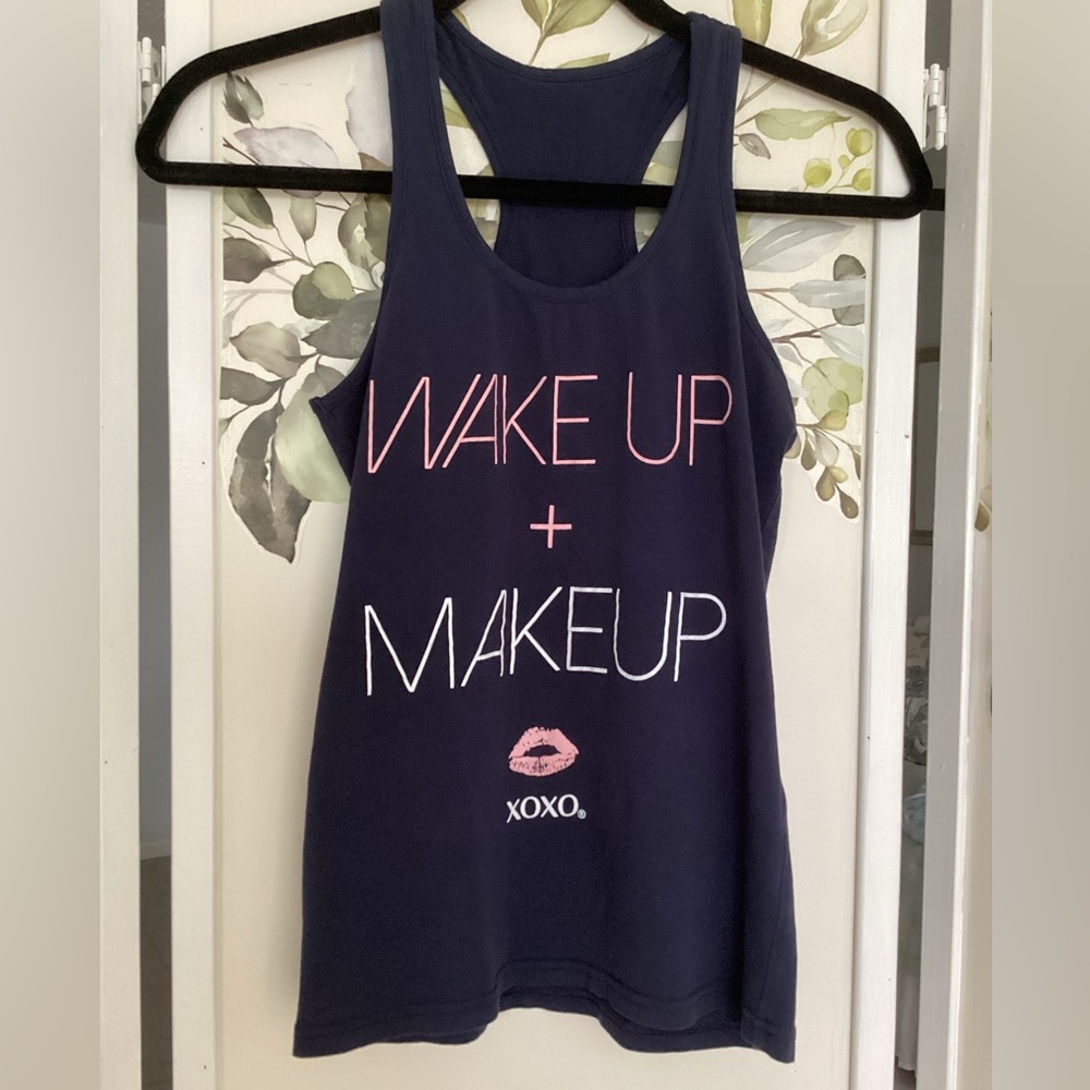 XOXO tank top Wake Up & Make Up EUC